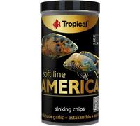 Tropical SOFT LINE AMERICA SIZE L 250ml / 130g fish food for cichlids & carnivorous fish - sinking chips measuring 1.8x5mm for color & growth