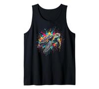 Tropical Splatter Sea Turtle Art Ocean Lovers Surfer Beach Tank Top