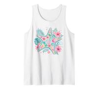Tropical Starfish Mosaic Floral Ocean Design Tank Top