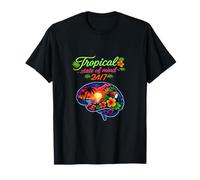 Tropical State of Mind 24/7 Neon Vacation Party Art T-Shirt