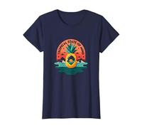 Tropical State of Mind Pineapple Paradise Beach, hawaiians T-Shirt, Women, Navy, L