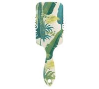 Tropical Style Blue Green Leaves anti static brush for thick haired scalp massager brush for short hair with Ergonomic handle cepillo anti frizz para cabello