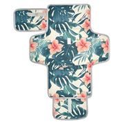 Tropical Style Green Leaves Red Flower Reusable Changing pad with Tissue Pocket Changing Pads for Changing Table Lightweight & Foldable Changing Station cambiadores de pa?ales para Bebes