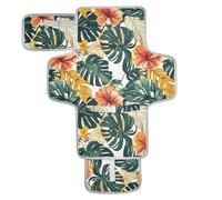 Tropical Style Green Leaves Red Flower Reusable Toddler Changing pad with Tissue Pocket Waterproof Changing pad for Baby with Built-in Pillow cambiadores de pa?ales para Bebes