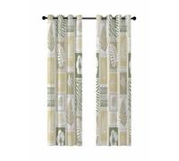 Tropical Summer Boho Blackout Curtains for Bedroom Living Room, Monstera Fern Leaf Palm Leaf Hibiscus 90 In Long Thermal Insulated Room Darkening Drapes Grommet Window Treatments, 52 x 90 In