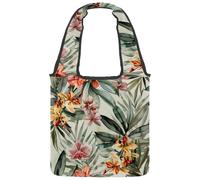 Tropical Summer Doodle Colorful Pattern Canvas Tote Bag for Women, Medium Reusable Grocery Totes Washable and Eco-friendly