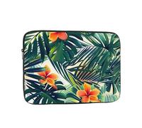 Tropical Summer Hawaiian Flower Palm Leaves Print Laptop Sleeve 17 inch, Ultra-Thin Computer Bag Notebook Computer Tablet Laptop Bag for Office Daily Commute
