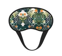 Tropical Summer Hawaiian Flower Palm Leaves Print Sleep Eye Mask Light Blocking Soft and Comfortable Night Eye Blinder for Women Men for Sleeping Travel Night Shift