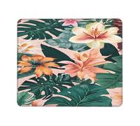 (Tropical Summer Hawaiian Flower Palm Leaves) Printed Mousepad 7 x 8.6 in, Waterproof Non-Slip Mouse-Pad Rubber Base for Laptop Desktop Mat for Home Office Desk Decor