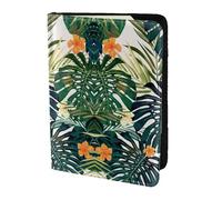 Tropical Summer Hawaiian Flower Palm Leaves Printing 1 Pcs Passport Holder for Travel Women Men,Cute Passport Cover Travel Passports Cover Case