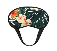 Tropical Summer Hawaiian Flower Palm Leaves Sleep Eye Mask for Women Men Soft and Comfortable Sleep Mask Blackout Sleeping Eye Cover for Travel Yoga Nap Shift Work