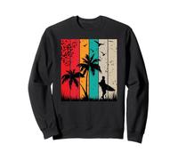 Tropical Summer Palm Tree Beach Surfing Souvenir Relaxation Sweatshirt