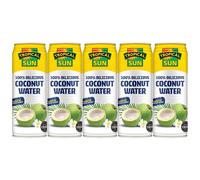 Tropical Sun 100% Delicious Coconut Water Pure Drink NO Bits Natural Nectar Juice Potassium Source 520ml Pack of 5 with Welari Thank You Card | (5pack) (5x520ml)
