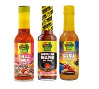 Tropical Sun Carolina Reaper | Bajan Hot Sauce | Chilli Garlic Sauce | Condiments 150ml- Pack of 3