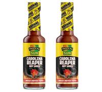 Tropical Sun Carolina Reaper Hot Sauce - Made with World's Hottest Pepper, 148ml (Pack of 2)