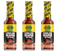 Tropical Sun Carolina Reaper Hot Sauce - Made with World's Hottest Pepper, 148ml (Pack of 3)