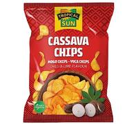 Tropical Sun Cassava Chips Chilli and Lime Flavour, 80g (Pack of 6)