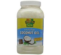 Tropical Sun Coconut Oil 100% Pure 2L | Raw, Cold Pressed, Unrefined | Natural Coconut Oil for Cooking, Hair and Skin | Vegan and Gluten-Free