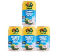 Tropical Sun Coconut Water Drink with Pieces Sweet Natural Energizing Nutriton Nectar 330ml x 4 with Welari Thank You Card | (4pack)