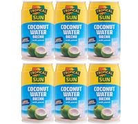 Tropical Sun Coconut Water Drink with Pieces Sweet Natural Energizing Nutriton Nectar 330ml x 6 with Welari Thank You Card | (6pack)