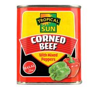 Tropical Sun Corned Beef Mixed Peppers Halal 340g