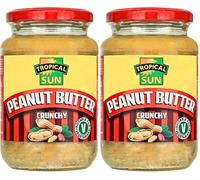 Tropical Sun Crunchy Peanut Butter, 340g (Pack of 2) | Vegan, Crunchy Peanut Spread with Protein, Ideal for Toast, Smoothies, Snacks | No Artificial Additives, Perfect for Vegans