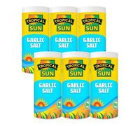 Tropical Sun Garlic Salt 100g x 6 - Caribbean Seasoning for Cooking, Grilling, Roasting and Flavour Enhancement with Welari Thank You Card | (6 Pack)
