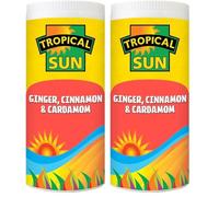 Tropical Sun Ginger, Cinnamon & Cardamom - 90g - Aromatic Blend of Sweet & Spicy Flavours - Perfect for Baking, Desserts, Teas & Curries - No Artificial Additives (Pack of 2)