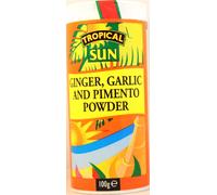 Tropical Sun Ginger, Garlic andPimento Seasoning - 100g - All-Purpose Caribbean Spice Blend for Meat, Chicken, Fish andJerk Dishes