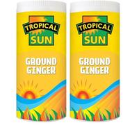 Tropical Sun Ground Ginger - Finely Milled Ginger Spice for Sweet & Savoury Dishes, Adds Warm Flavour to Curries, Baking & Teas, 80g Jar (Pack of 2)