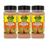 Tropical Sun Hot & Spicy Chicken Fry Mix 300g x 3 - Fiery Coating Mix, Gourmet Seasoning for Wings, Nuggets, Paultry Meat Snack Cooking with Welari Thank You Card | (3 Pack)