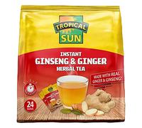 Tropical Sun Instant Ginseng and Ginger Herbal Tea. Sweet, Spicy & Refreshing! - 24 Sachets (Pack of 1)