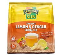 Tropical Sun Intant Lemon and Ginger Herbal Tea. Sweet, Spicy & Refreshing! - 24 Sachets (Pack of 1)