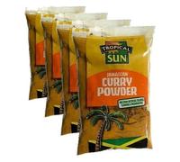 Tropical Sun Jamaican Curry Powder - Caribbean Spice Blend for Meat, Fish andVeg, Bold Flavour - All-Purpose Seasoning, Free from Artificial Additives - 100g Pouch (Pack of 4)