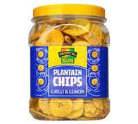 Tropical Sun Lemon and Chilli Flavour Plantain Chips, 450g (Pack of 1)