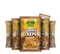 Tropical Sun Natural Plantain Chips Sweet, 70g (Pack of 12)