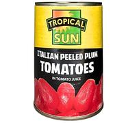 Tropical Sun Plum Tomatoes 400g (Pack of 1), Italian Peeled Plum Tinned Tomatoes in Tomato Juice,Ideal for Cooking, Sauces, Stews, Soups & Everyday Recipes