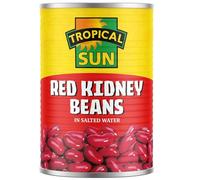 Tropical Sun Red Kidney Bean Tins 400g (Pack of 12) | Red Beans Vegetarian, High in Protein, Convenient & Versatile, Ready to Use for Soups, Stews, Rice & Salads
