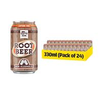 Tropical Sun Root Beer 330ml Cans, Non-Alcoholic Fizzy Drink, Sweet & Refreshing Caribbean Flavour, Caffeine-Free Soft Drink, Pack of 24