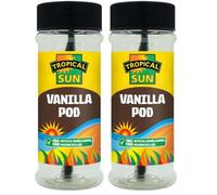 Tropical Sun Vanilla Pod - 3g - Handpicked from Madagascar - Air-Sealed for Freshness - Perfect for Custards, Cakes, and Ice Cream (Pack of 2)