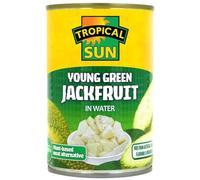Tropical Sun Young Green Jackfruit in Water 400g | Plant-Based Vegan Meat Alternative | Tender Texture for Curries, Stir-Fries & Wraps | Natural Source of Fibre | Ready to Cook | Pack of 1