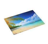 Tropical Sunny Beach Printed Dish Drying Mat 61x46 CM Dish Drying Pad Highly Absorbent Microfiber Kitchen Counter Mat for Dishes Drainer