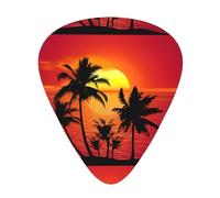 Tropical Sunset Guitar Plectrums 12 Pieces For Ukulele Bass Instrument Accessories