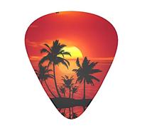 Tropical Sunset Guitar Plectrums Classical Triangle Bass Acoustic And Electric Guitar Plectrums For Guitarists 12 Pieces