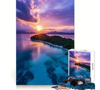Tropical Sunset Island 1000-piece Puzzle for Adults Memory Skill Leisure Pleasure Clean Edges Seasonal Gift (50x75cm)