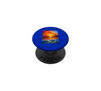 Tropical Sunset Ocean Waves Oil Painting PopSockets Adhesive PopGrip