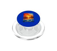 Tropical Sunset Ocean Waves Oil Painting PopSockets PopGrip for MagSafe