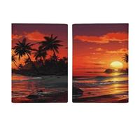 Tropical Sunset Passport Holder Ultra Slim PU Leather Travel Document Organizer Compact Premium International US Passport Protector Cover for Women Men