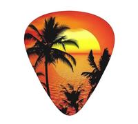 Tropical Sunset Print Guitar Picks,12 Pack Guitar Plectrums Thin, For Bass Electric Acoustic Guitars Ukulele