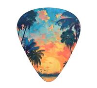 Tropical Sunset Print Organizer Storage Box Different Thickness Guitar Picks For Acoustic Guitar